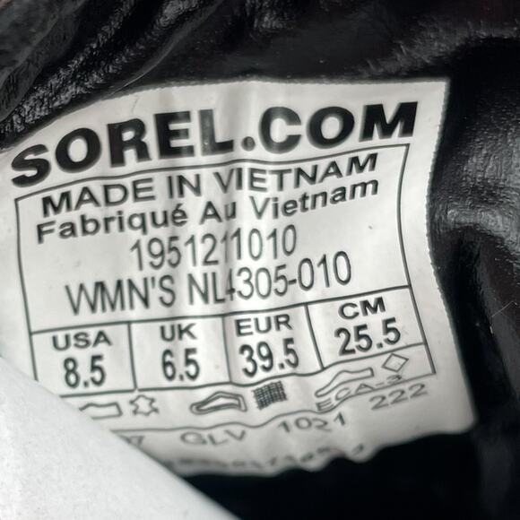 Sorel Brex Boots Black Chalk Lace Up Leather‎ Waterproof Lug Chunky Sz 8.5 main image 11